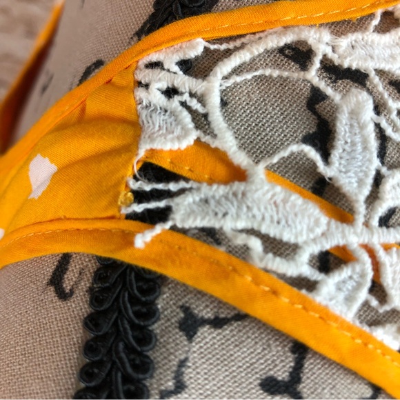 Anthropologie Moulinette Soeurs Yellow Dot Dress with Lace Back 4 - Picture 8 of 8